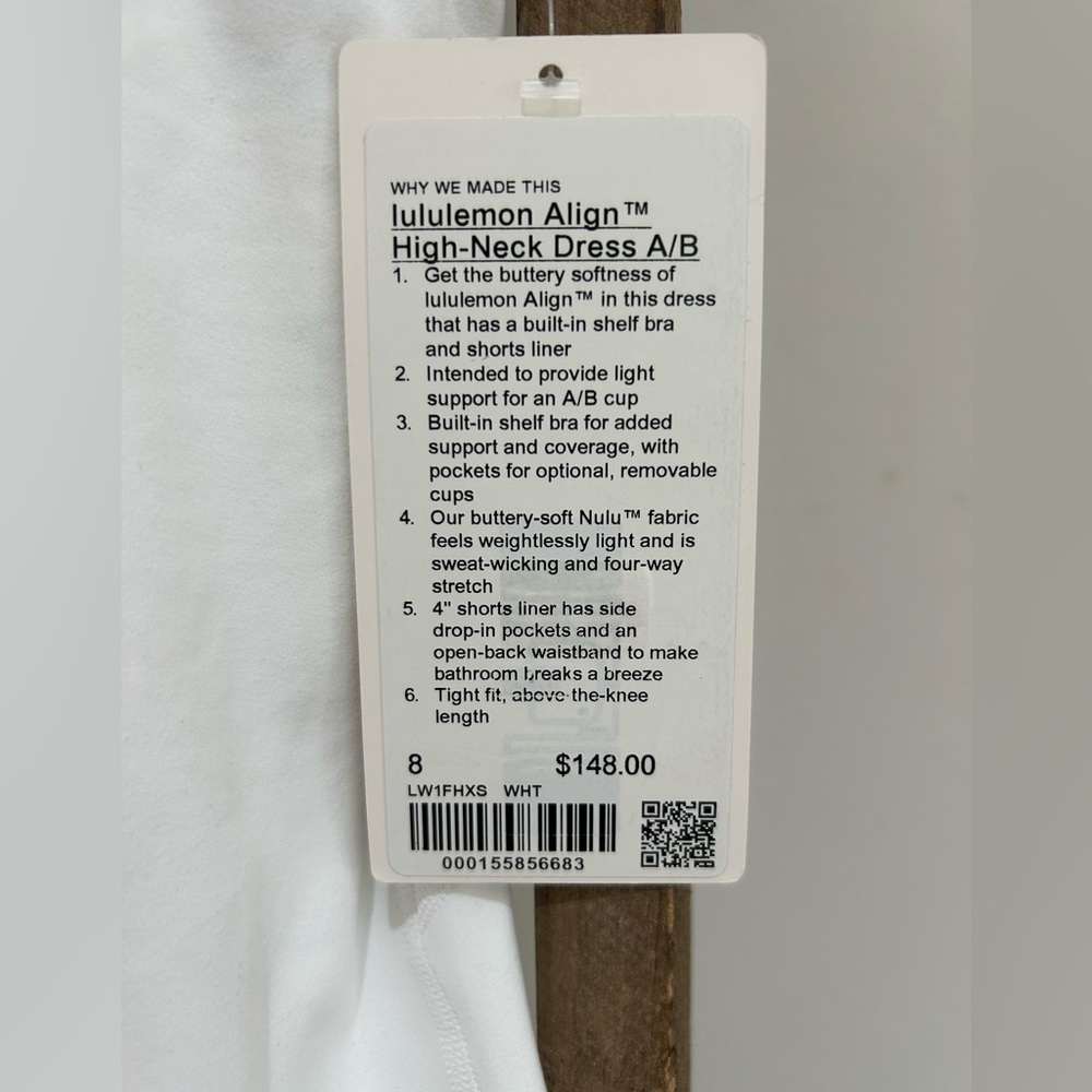 Lululemon Athletica Align High-Neck White Dress A/B Size 8 - Picture 8 of 9